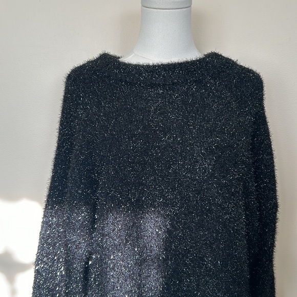 H&M black/silver glittery sweater size large - Picture 4 of 9